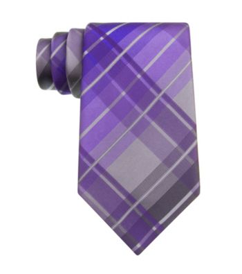Kenneth Cole REACTION® Men's Purple Monroe Grid Silk Tie