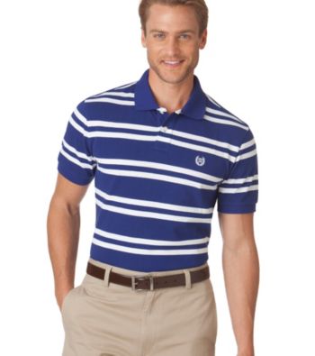 Chaps® Men's Dockside Blue Georgetown Custom Fit Stripe Polo