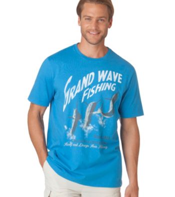 Chaps® Men's Sky Blue Heather Shrot Sleeve Explorer Tidal Rapids Tee