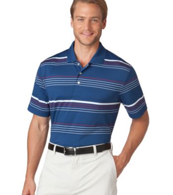 Chaps® Men's Estate Blue Coastal Stripe Golf Polo