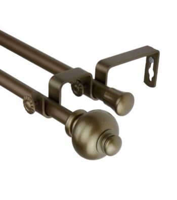 Rod Desyne Antique Gold Knob Double Curtain Rod