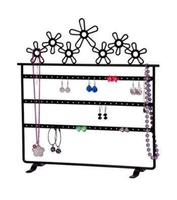 Mele & Co. Flora Metal Daisies Jewelry Stand in Black