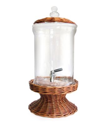 Fifth Avenue Crystal Ltd.® Glass Beverage Dispenser with Willow Base and Lid