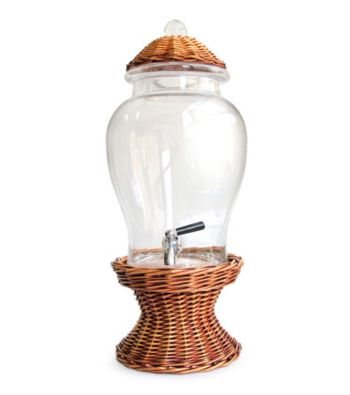 Fifth Avenue Crystal Ltd.® Glass Beverage Dispenser with Willow Base and Lid