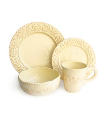 American Ateliers Bianca Leaf Cream 16-pc. Dinnerware Set