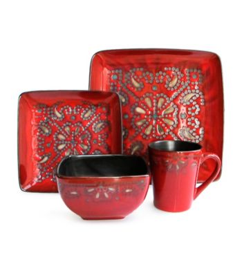 American Ateliers Marquee Red 16-pc. Dinnerware Set