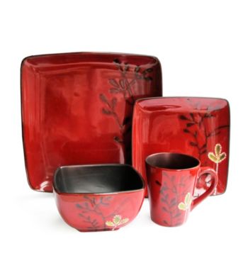 American Ateliers Elise Red 16-pc. Dinnerware Set