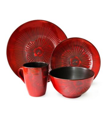 American Ateliers Laurette Red 16-pc. Dinnerware Set