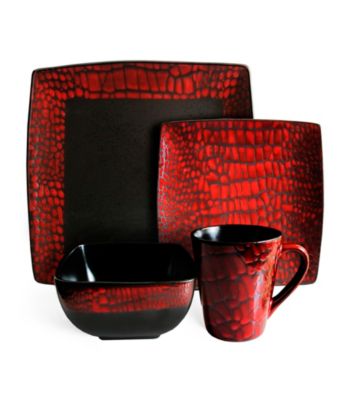 American Ateliers Boa Red 16-pc. Dinnerware Set