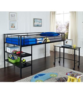 W.Designs Royal Twin Loft Bed with Desk and Shelves