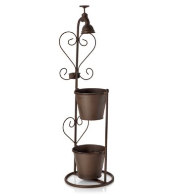 LivingQuarters Double Flower Pot