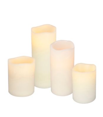 Gerson Bisque LED Flameless Pillar Candle with Timer