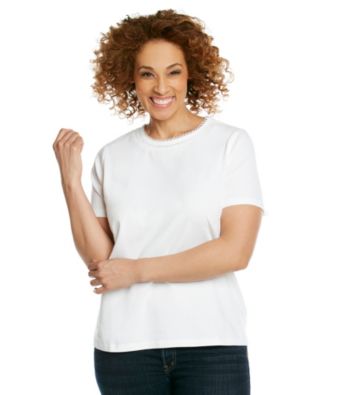 Breckenridge® Plus Size Crochet Crewneck Tee