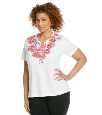 Breckenridge® Plus Size Screen Printed V-neck Tee