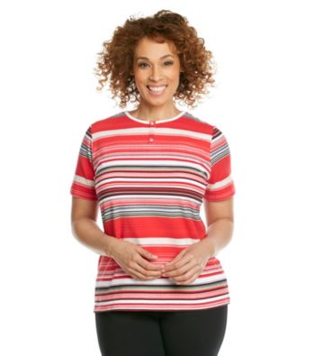 Breckenridge® Plus Size Printed Stripe Tee