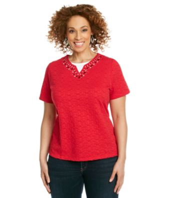 Breckenridge® Plus Size Textured Layred Look Top