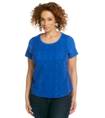 Studio Works® Plus Size Lace Front Knit Top