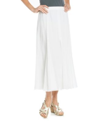 Alfred Dunner® Stretch Waistband Solid Long Gauze Skirt
