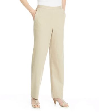 Alfred Dunner Stretch Waistband Solid Pant