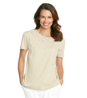Alfred Dunner® Animal Embellished Neckline Shirt