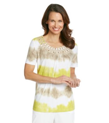 Alfred Dunner® Scoop Neckline With Embellishment Tie Dye Shirt