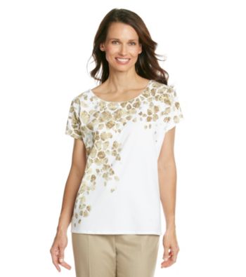 Alfred Dunner® Splotched Tile Print Shirt