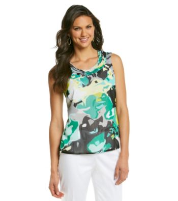 Evan-Picone® Printed Yoryu Woven Top
