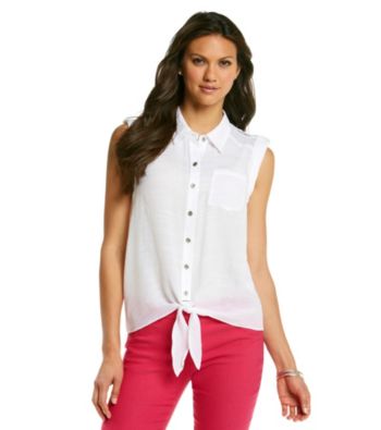 AGB® Extend Tab Solid Tie Front Woven