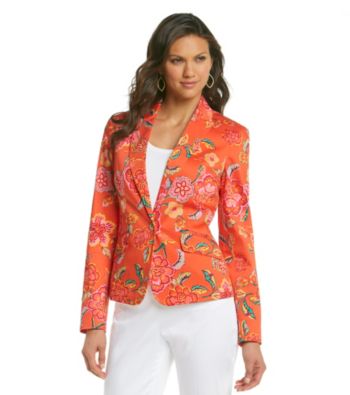 Jones New York Signature® Orange Floral Stretch Blazer