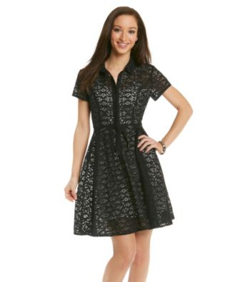 Chaus Lace Shirt Dress