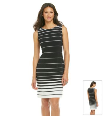Chaus Back Zip Gradient Stripe Dress