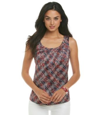 Anne Klein® Abstract Plaid Blouse