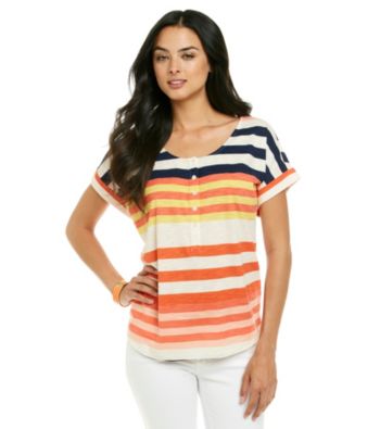 Vince Camuto® Stripe Henley Tee
