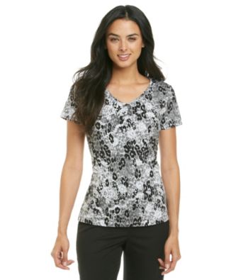Laura Ashley® Shine Lace Animal Print Tee