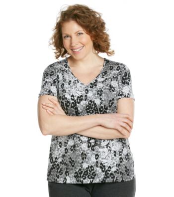 Laura Ashley® Plus Size Shine Animal Lace Print Tee