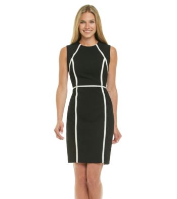 Calvin Klein Contrast Piping Sheath Dress