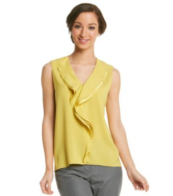 Tahari by Arthur S. Levine® Charmeuse Ruffle Front Cami