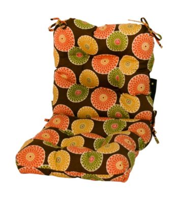 Greendale Home Fashions Flowers on Chocolate Outdoor Seat or Back Chair Cushion