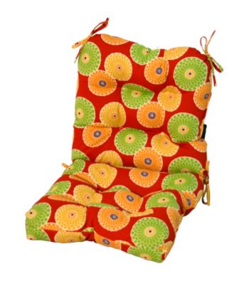 Greendale Home Fashions Flowers on Red Outdoor Seat or Back Chair Cushion