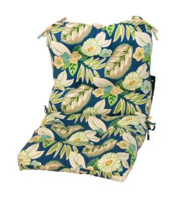 Greendale Home Fashions Blue Floral Outdoor Seat or Back Chair Cushion