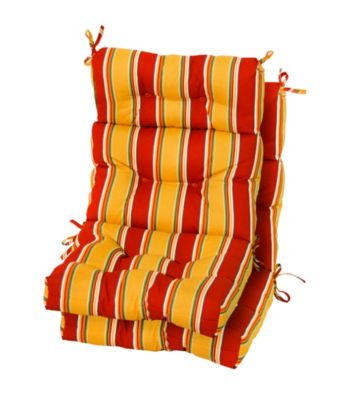 Greendale Home Fashions Set of Two Carnival Stripe Outdoor High Back Chair Cushions