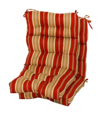 Greendale Home Fashions Set of Two Roma Stripe Outdoor High Back Chair Cushions