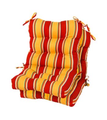 Greendale Home Fashions Set of Two Carnical Stripe Outdoor Seat or Back Chair Cushions