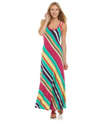 Calvin Klein Bias Stripe Maxi Dress