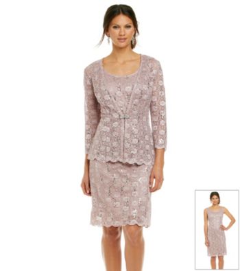 R & M Richards® Sequin Lace Jacket Dress