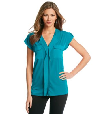 Jones New York Signature® Petites' Shoulder Tab Top