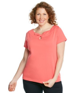 Rafaella® Plus Size Keyhole Tee