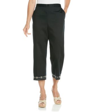 Alfred Dunner® Petites' Tribal Fusion Embroidered Hem Capri
