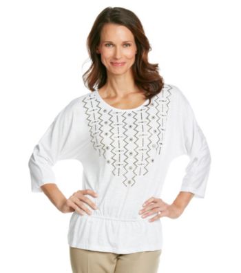 Alfred Dunner® Petites' Tribal Fusion Embellished Top