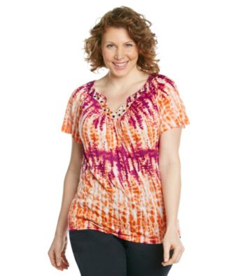 AGB® Plus Size Crinkle Top